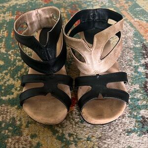 Midzori Reversible Black and Gold Sandals